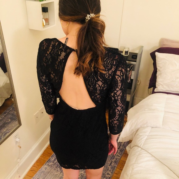 Lulus Dresses & Skirts - Lulu's | Black Lace Open-Back Dress